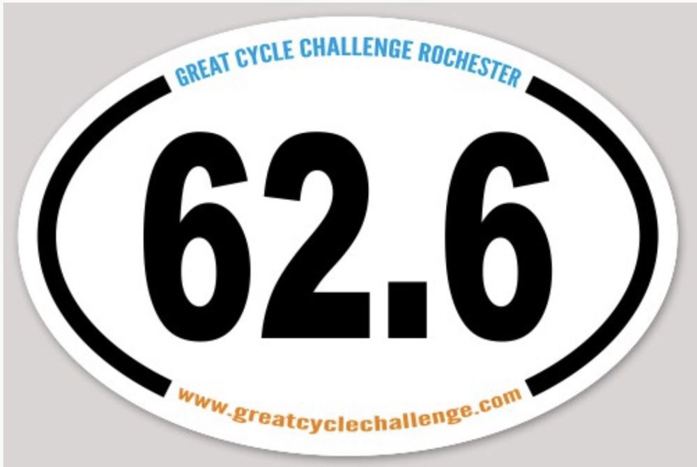 Great Cycle Challenge Rochester - "the "62.6" (Sept 5 or ANY DAY in Sept to earn your 62.6 sticker)