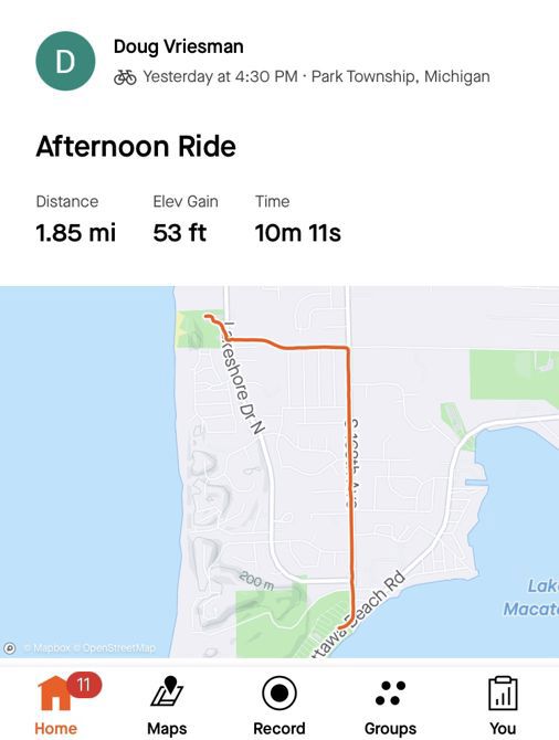 Ride from the Reservoir to Tunnel Park