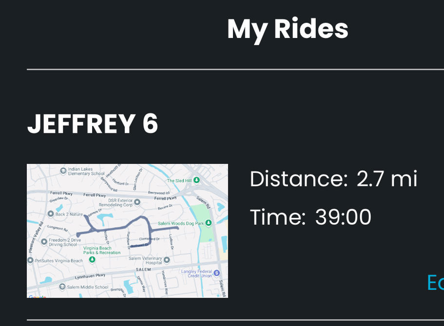 Jeffrey’s ride 6 done.