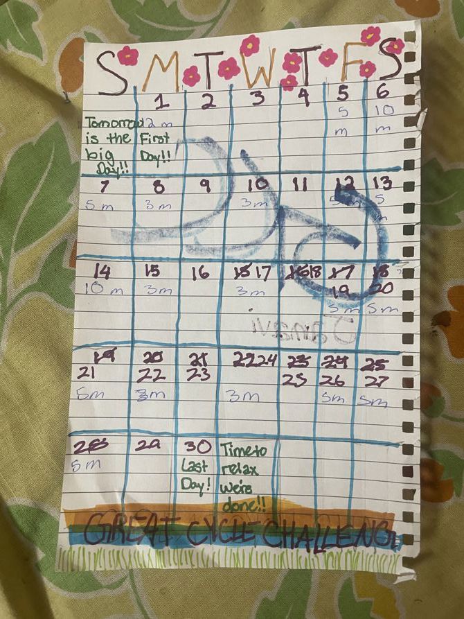 Cyclists Calendar