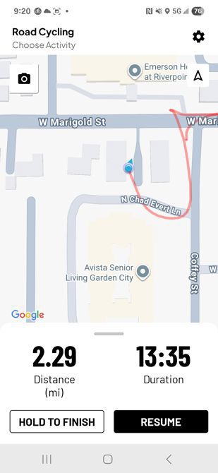 Night Ride.  Warm up run.