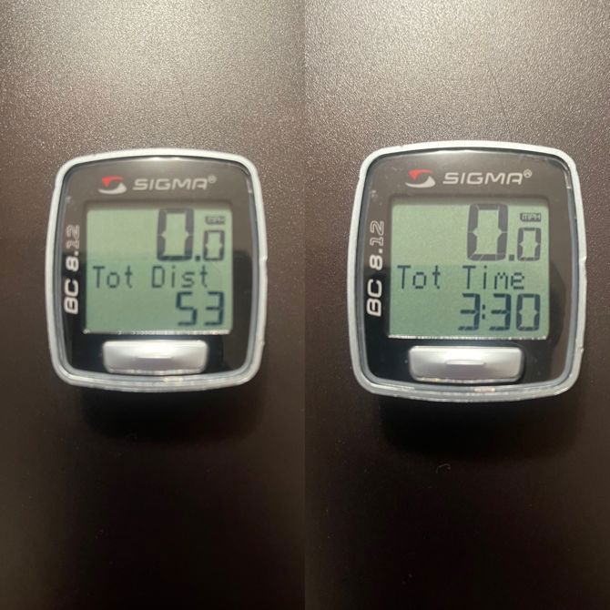Monday, 9/1/25 - Cyclometer’s Total Distance and Total Time Reading