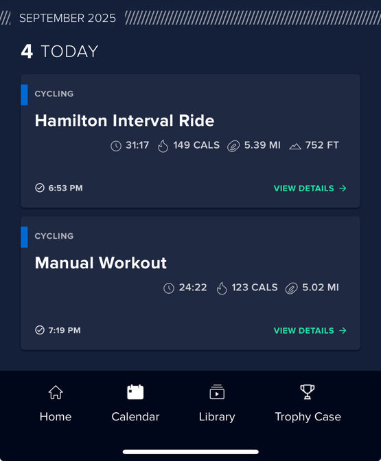 Stationary ride - 09/04