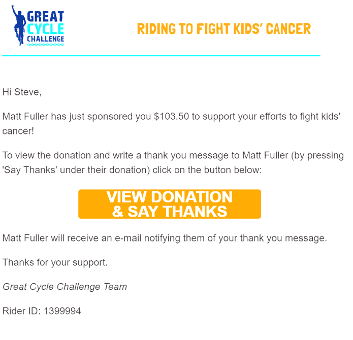 First donation