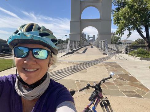 Having fun at the Riverwalk in Waco!