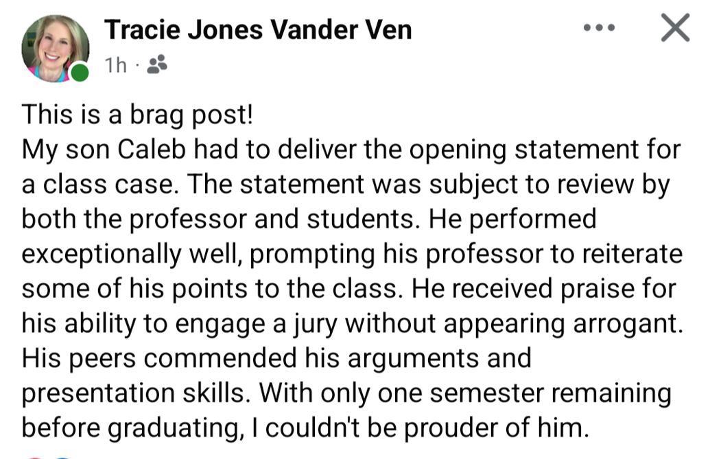 An update from Caleb's mom
